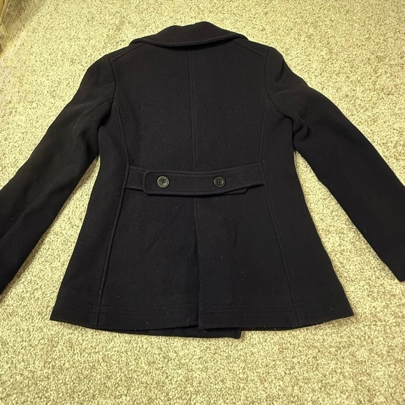 Navy Blue J.Crew Double-Breasted Peacoat Parisian winter staple 6 Wool - Picture 7 of 7